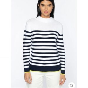 Kinross Micro Garter Stripe Funnel Sweater